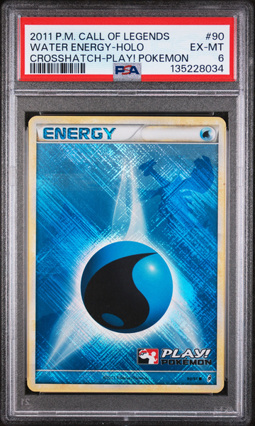 PSA 6 WATER ENERGY-HOLO CROSSHATCH-PLAY! POKEMON