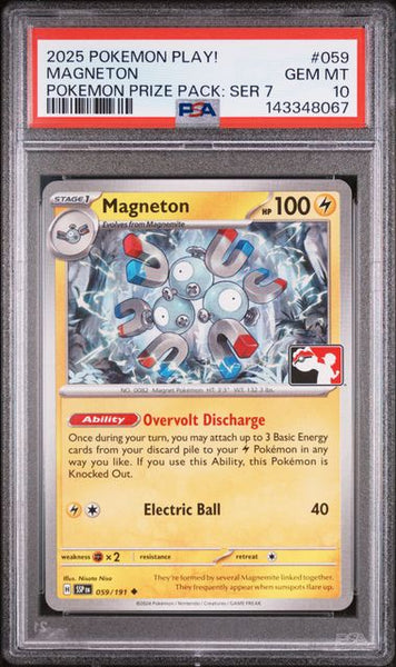 PSA 10 MAGNETON 2025 POKEMON PLAY! SERIES 7 *POP 3*
